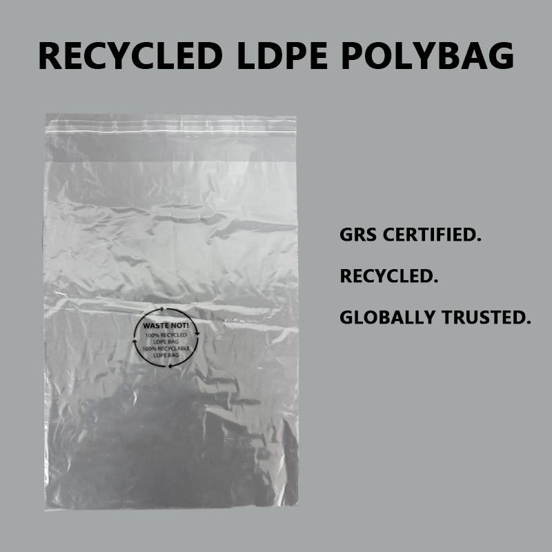 أكياس بولي LDPE المعاد تدويرها والمعتمدة من GRS